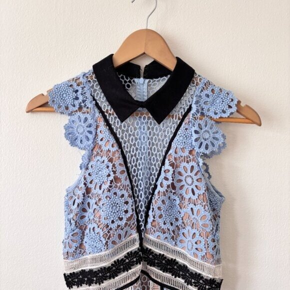 Self Portrait Floral Lace Panel Midi Dress - Picture 7 of 12